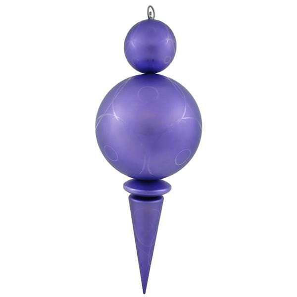 26" Purple Matte Gloss Ball Finial Ornament