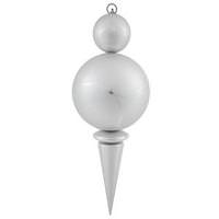 Vickerman 26" Silver Matte Gloss Ball Finial Ornament