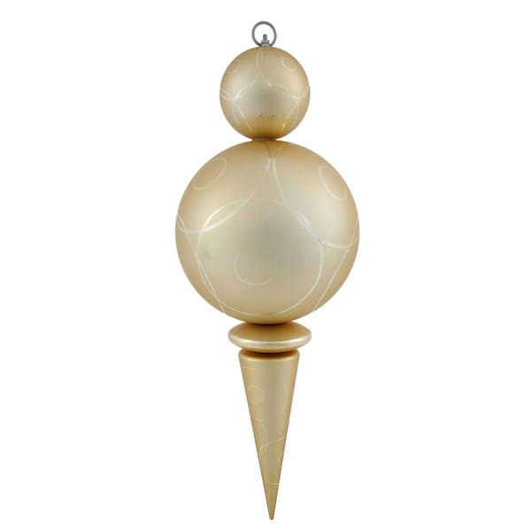 26" Gold Matte Gloss Ball Finial Ornament