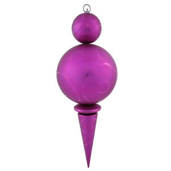 26" Magenta Matte Gloss Ball Finial Ornament