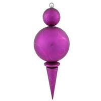 Vickerman 26" Magenta Matte Gloss Ball Finial Ornament