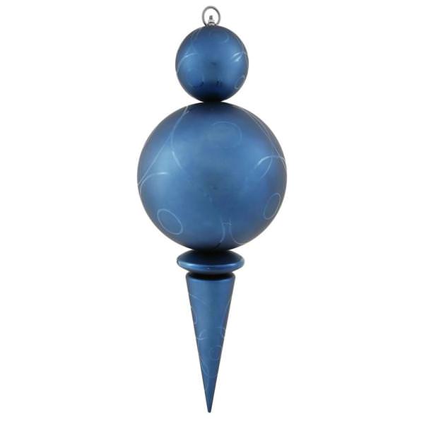 26" Sea Blue Matte/Gloss Hanging Ball Finial Ornament