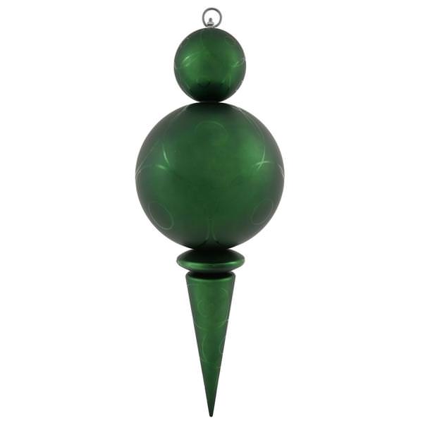 26" Emerald Matte Gloss Ball Finial Ornament