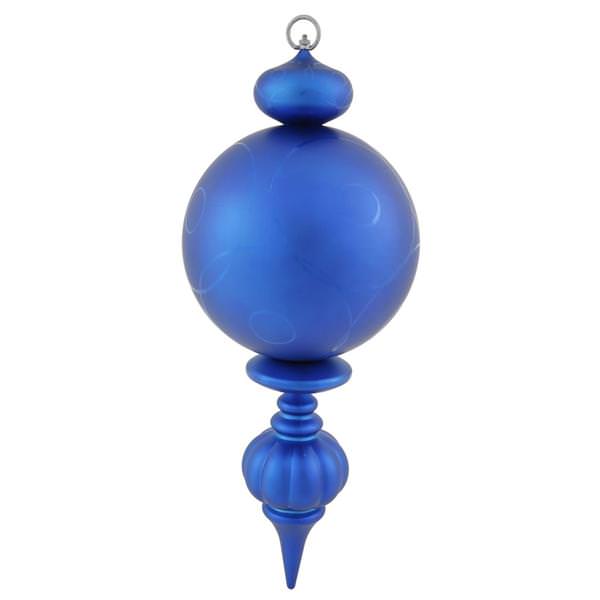 21" Blue Matte Gloss Ball Finial Ornament