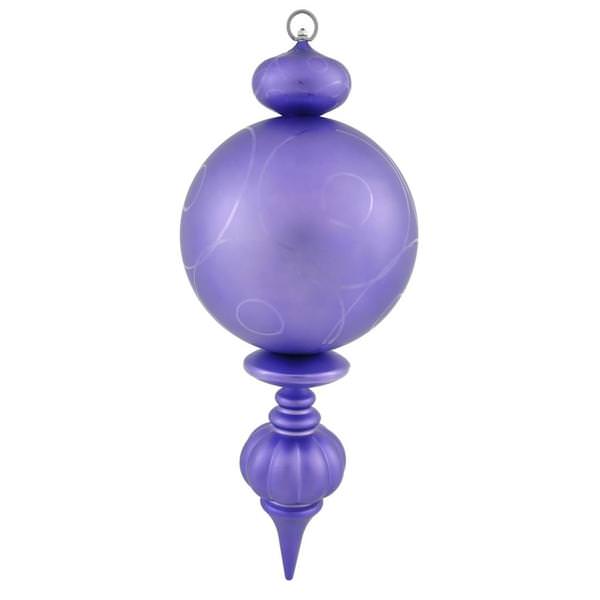 21" Purple Matte/Gloss Hanging Ball Finial Ornament