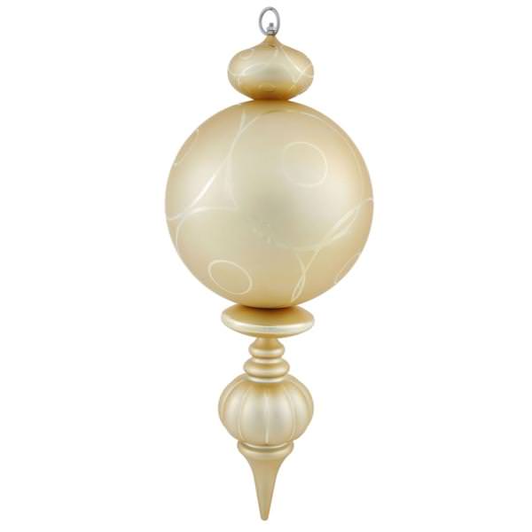 21" Gold Matte Gloss Ball Finial Ornament