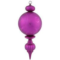 Vickerman 21" Magenta Matte Gloss Ball Finial Ornament
