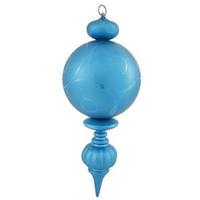 Vickerman 21" Turquoise Matte/Gloss Hanging Ball Finial Ornament