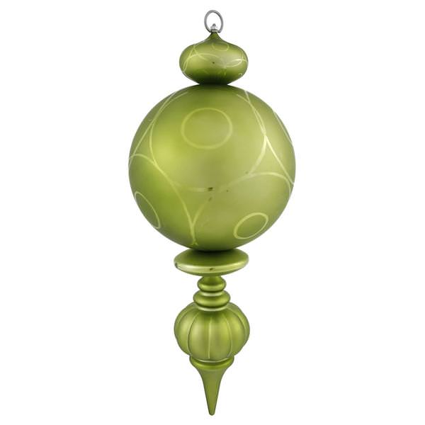 21" Lime Matte Gloss Ball Finial Ornament