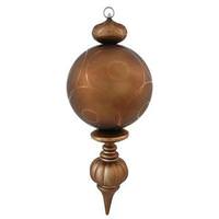 Vickerman 21" Mocha Matte/Gloss Hanging Ball Finial Ornament