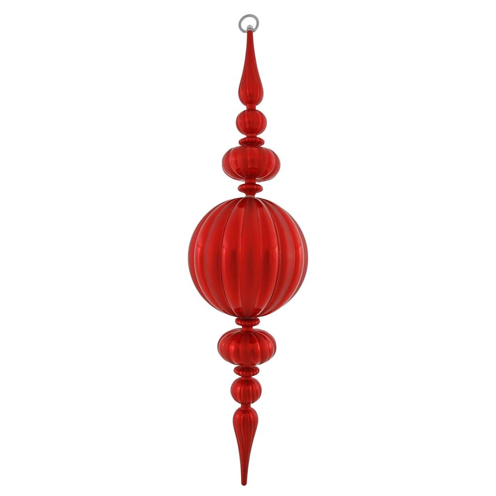 Vickerman 345917 Red Colored Christmas Tree Finial Ornament