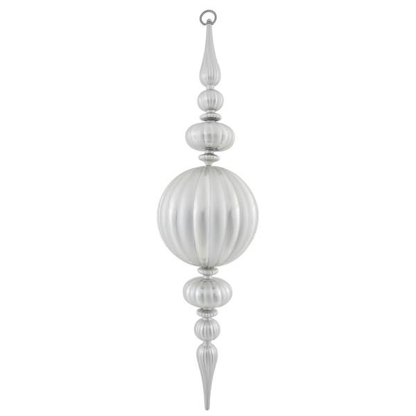 31" Silver Matte Gloss Finial Ornament