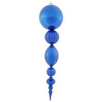 Vickerman 40" Blue Matte/Gloss Hanging Ball Finial Ornament