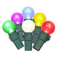 Vickerman 50 Light 16.3' Green Wire Multi-Color G15 Satin LED String with 4" Spacing