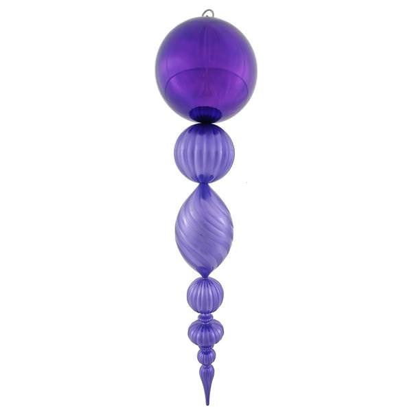 40" Purple Shiny Matte Ball Finial Ornament
