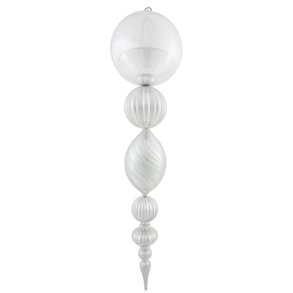 40" Silver Shiny Matte Ball Finial Ornament