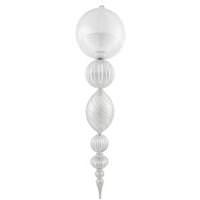 Vickerman 40" Silver Shiny Matte Ball Finial Ornament