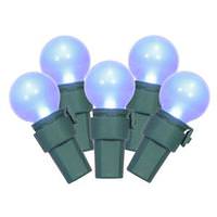 Vickerman 50 Light 16.3' Green Wire Blue G15 Satin LED String with 4" Spacing