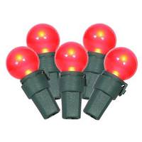 Vickerman 50 Light 16.3' Green Wire Red G15 Satin LED String with 4" Spacing