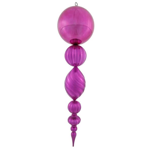 40" Magenta Shiny Matte Ball Finial Ornament