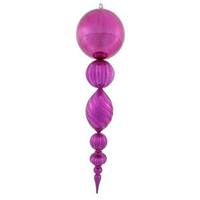 Vickerman 40" Magenta Shiny Matte Ball Finial Ornament