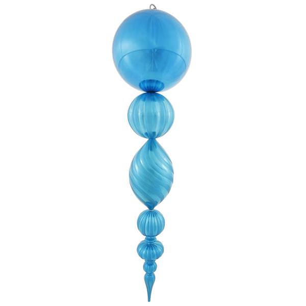 40" Turquoise Shiny Matte Ball Finial Ornament