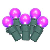 Vickerman 50 Light 16.3' Green Wire Purple G15 Satin LED String with 4" Spacing