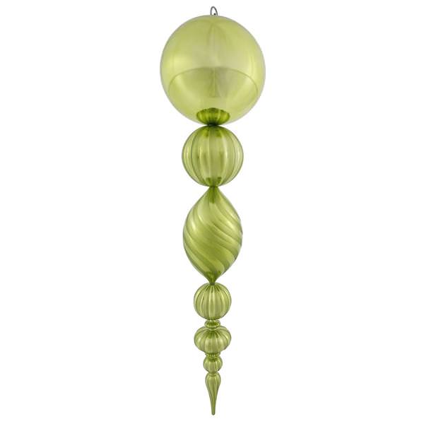40" Lime Shiny Matte Ball Finial Ornament