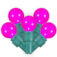 Vickerman 50 Light 16' Green Wire Pink Satin G15 LED String with 4" Spacing