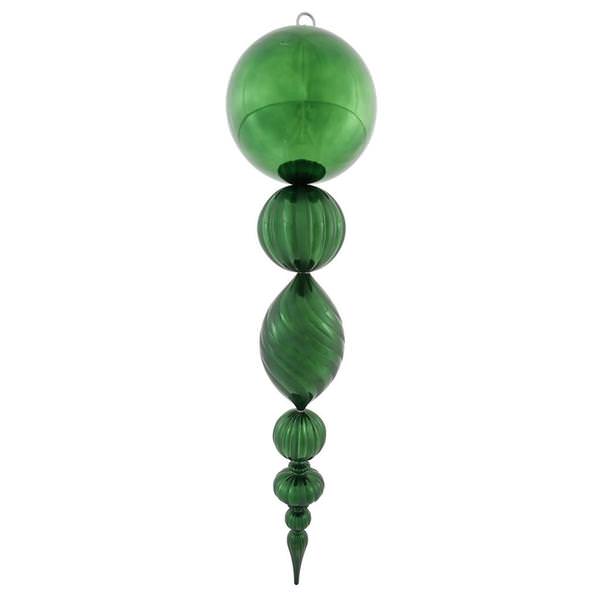40" Emerald Matte/Gloss Hanging Ball Finial Ornament
