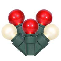 Vickerman 50 Light 15' Green Wire Red / Warm White G15 LED String with 4" Spacing
