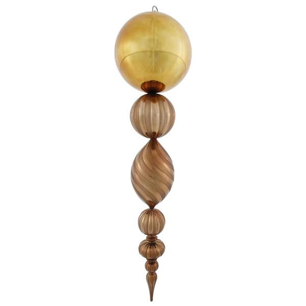 40" Mocha Matte/Gloss Hanging Ball Finial Ornament