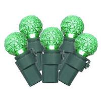 Vickerman 50 Light 16.3' Green Wire Green G15 Faceted LED String with 4" Spacing