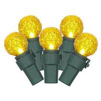 Vickerman 50 Light 16.3' Green Wire Yellow G15 Faceted LED String with 4" Spacing