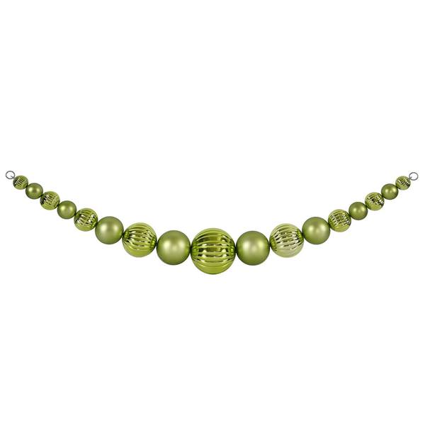 6' Lime Shiny Matte Ball Garland Ornament