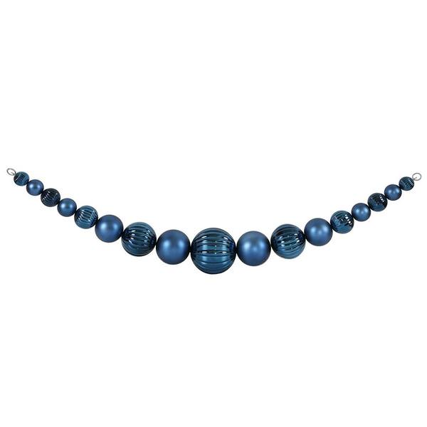 6' Sea Blue Shiny Matte Ball Garland