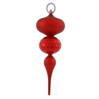 Vickerman 11" Red Shiny Matte Ball Finial Ornament