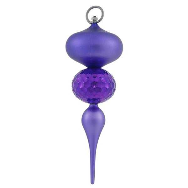 11" Purple Shiny Matte Ball Finial Ornament