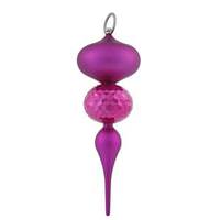Vickerman 11" Magenta Shiny Matte Ball Finial Ornament