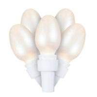 Vickerman 50 Light 16' White Wire Warm White Satin C5 LED String with 4" Spacing