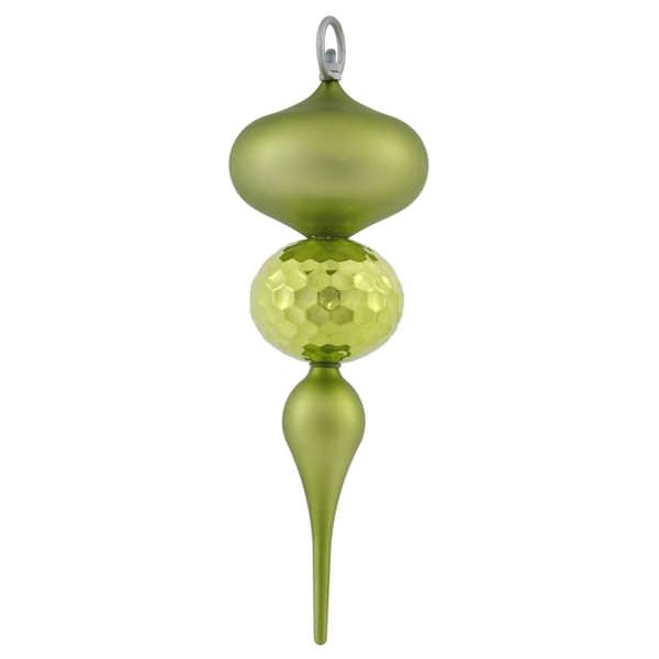 11" Lime Shiny Matte Ball Finial Ornament