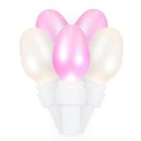 Vickerman 50 Light 16' White Wire Pink / Warm White Satin C5 LED String with 4" Spacing