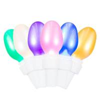 Vickerman 50 Light 16' White Wire Multi-Color Pastel Satin C5 LED String with 4" Spacing
