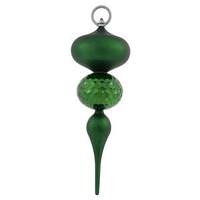 Vickerman 11" Emerald Shiny Matte Ball Finial Ornament