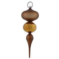 Vickerman 11" Mocha Ball Finial Shiny Matte Finish Ornament