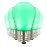 Vickerman 1.3 watt 130 volt S14 Medium Screw Base Green Ceramic LED (5 Pack)