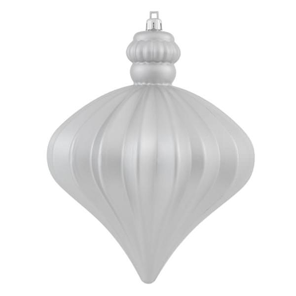 5.5" Silver Shiny-Matte Onion Ornament (set of 2)