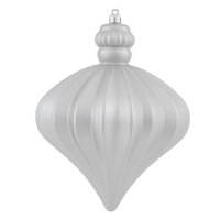 Vickerman 5.5" Silver Shiny-Matte Onion Ornament (set of 2)
