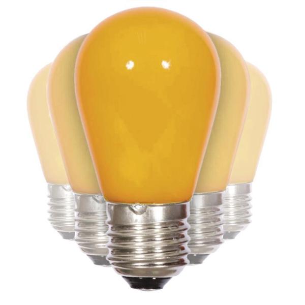 1.3 watt 130 volt S14 Medium Screw Base Yellow Ceramic LED (5 Pack)