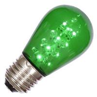 Vickerman S14 Medium Screw Base Green Transparent LED